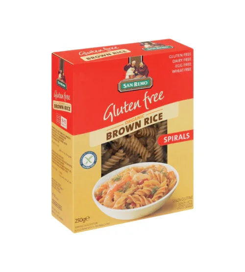 Organic GF Brown Rice Spirals 250g - Wildsprout