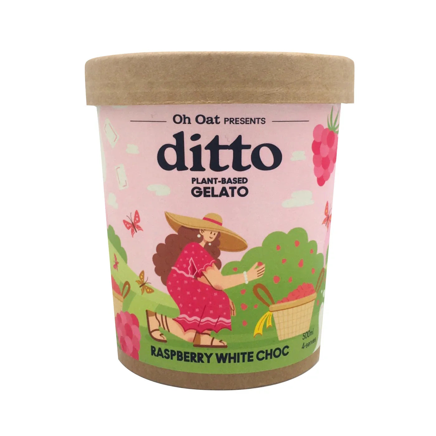 Vegan Ice Cream - Raspberry White Chocolate 500ml