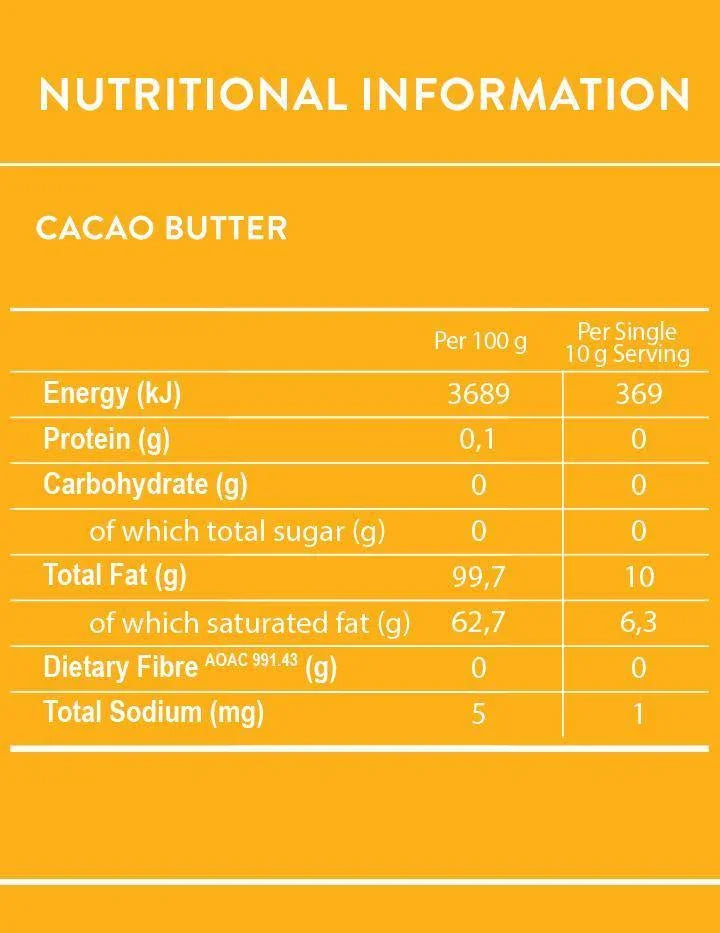 Organic Raw Cacao Butter 200g - Wildsprout