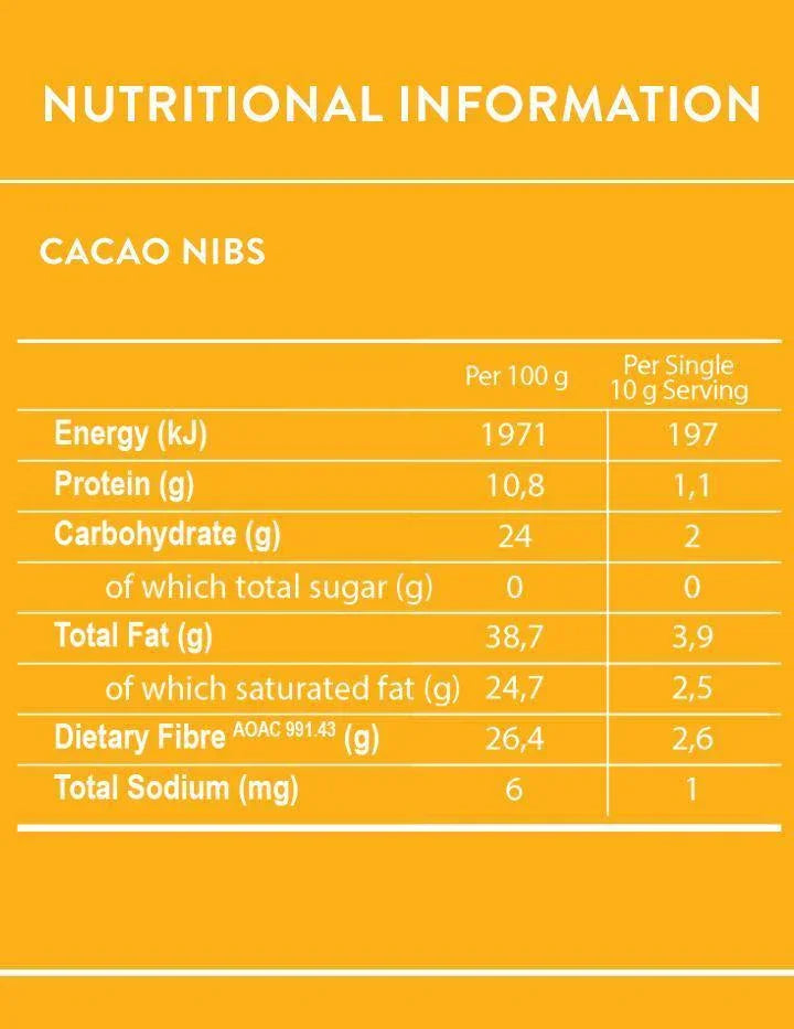 Organic Raw Cacao Nibs 200g - Wildsprout