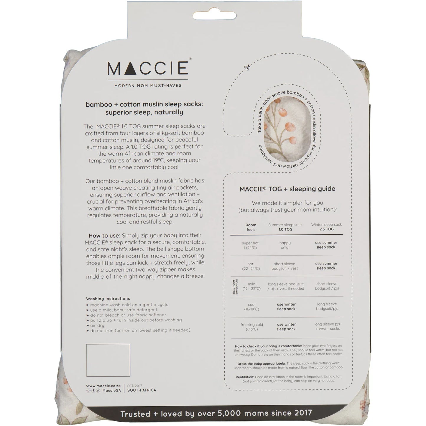 Bamboo Sleep Sack 1.0 TOG (Secret Garden & Sage)