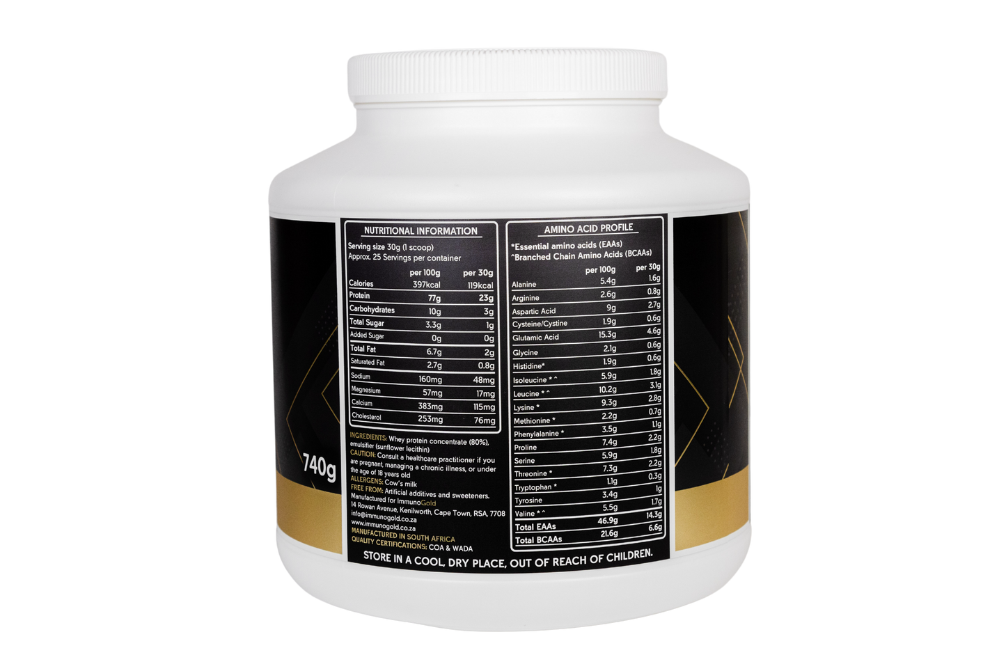Whey Protein Unflavoured 740g