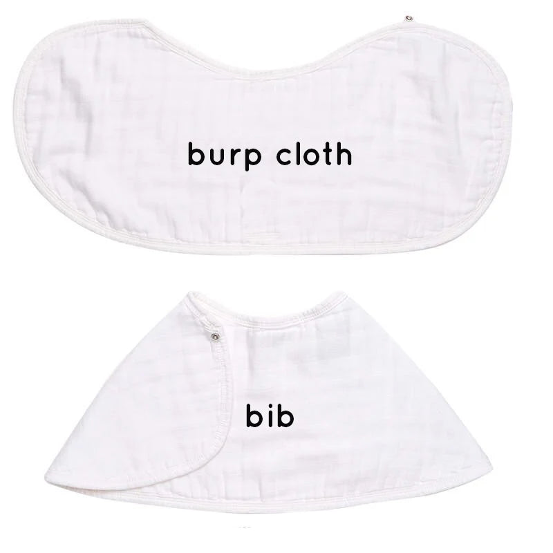 2 in 1 Burp Cloth + Bib Rainbow & Rust