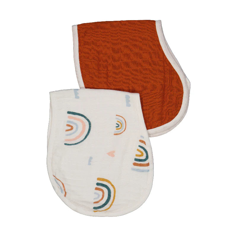 2 in 1 Burp Cloth + Bib Rainbow & Rust