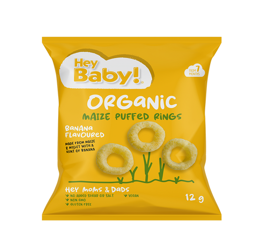 Organic Maize Puffed Rings 12g