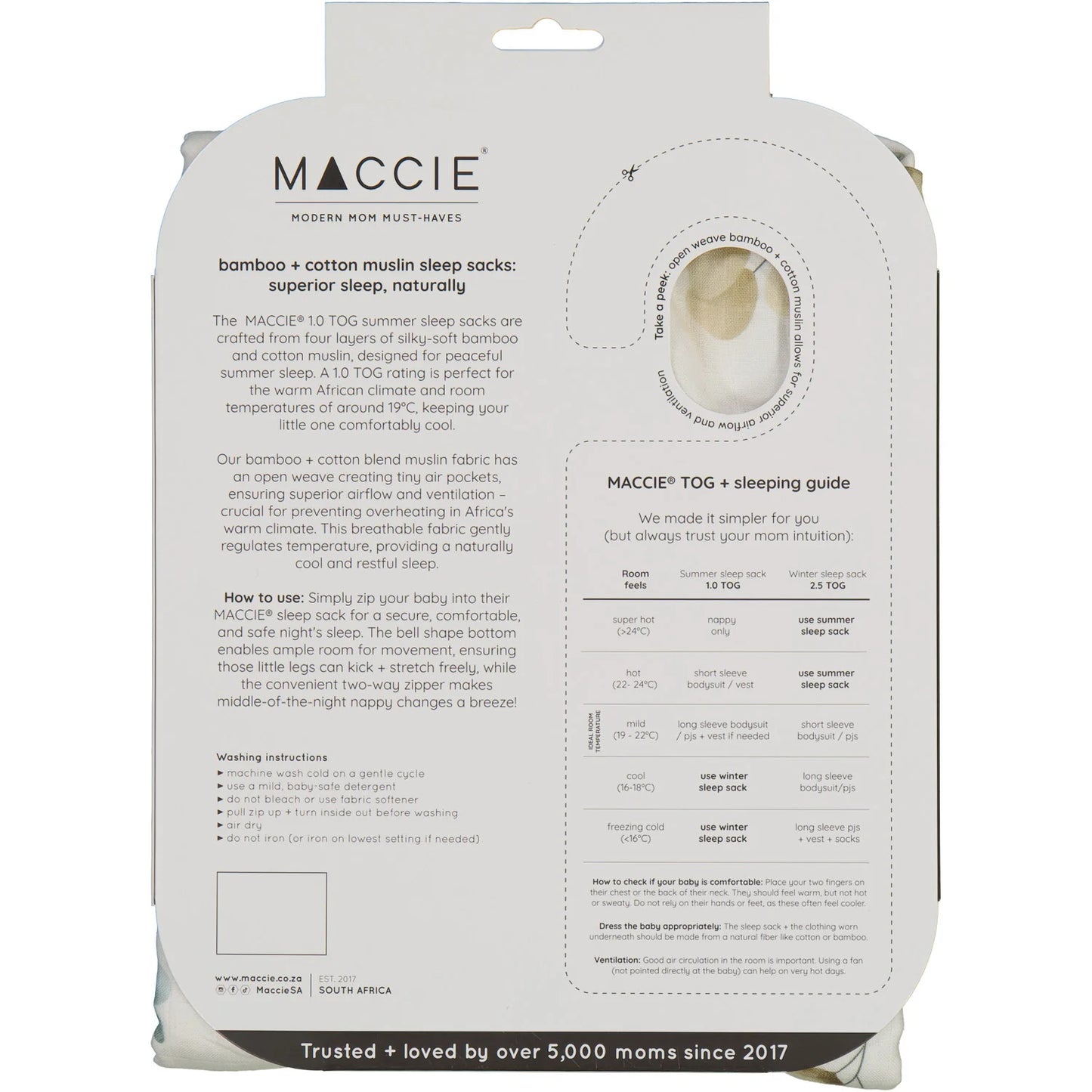 Bamboo Sleep Sack 1.0 TOG (Green Leaves & Sage)