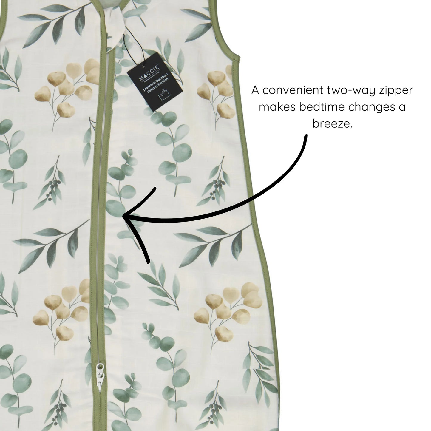 Bamboo Sleep Sack 1.0 TOG (Green Leaves & Sage)