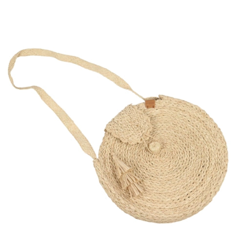 Raffia Crochet Round Bag