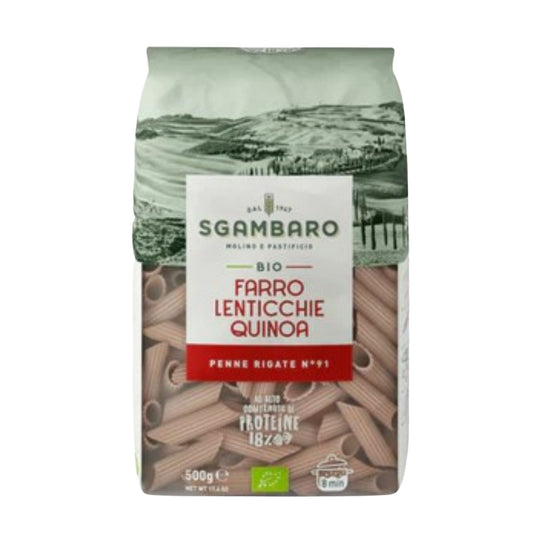 Organic Farro Lentil Quinoa Penne 500g