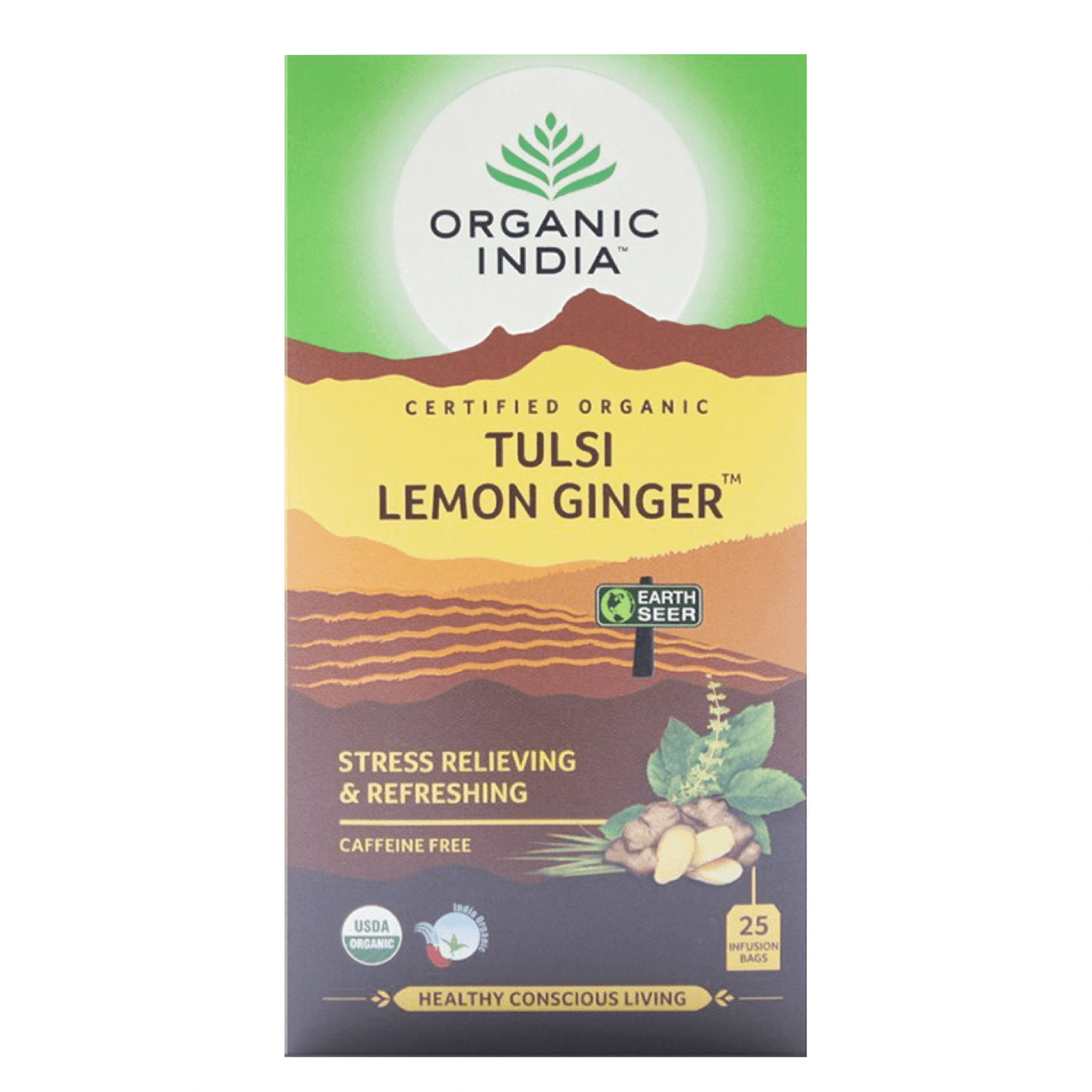 Tulsi Organic Lemon Ginger Tea 25 Bags - Wildsprout