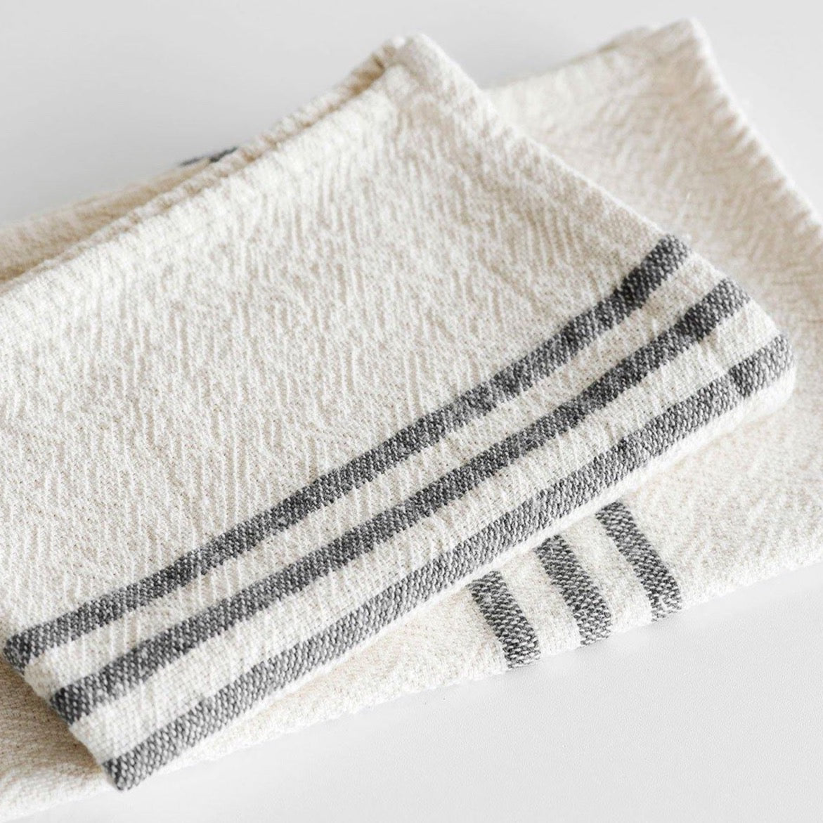 Small Country Towel - Striped Charcoal - Wildsprout