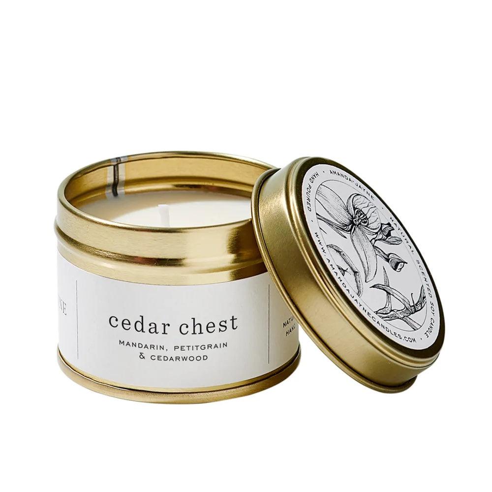 Cedar Chest Candle - Gold Tin - Wildsprout