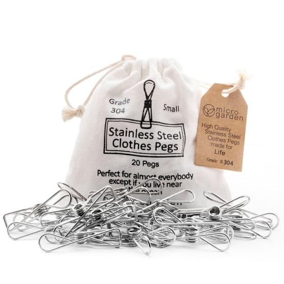 Stainless Steel Pegs Regular Small (20) - Wildsprout