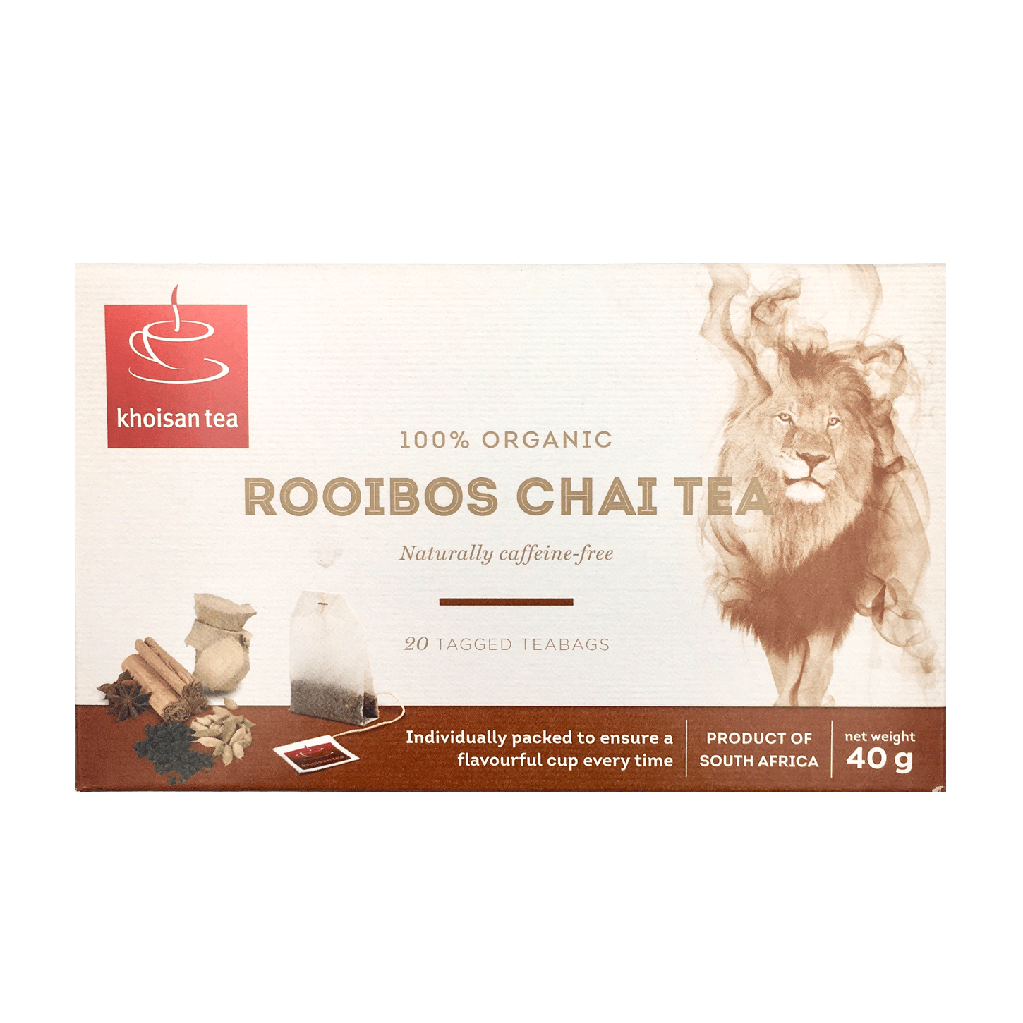 Organic Tea Rooibos Chai 40g 20 bags - Wildsprout