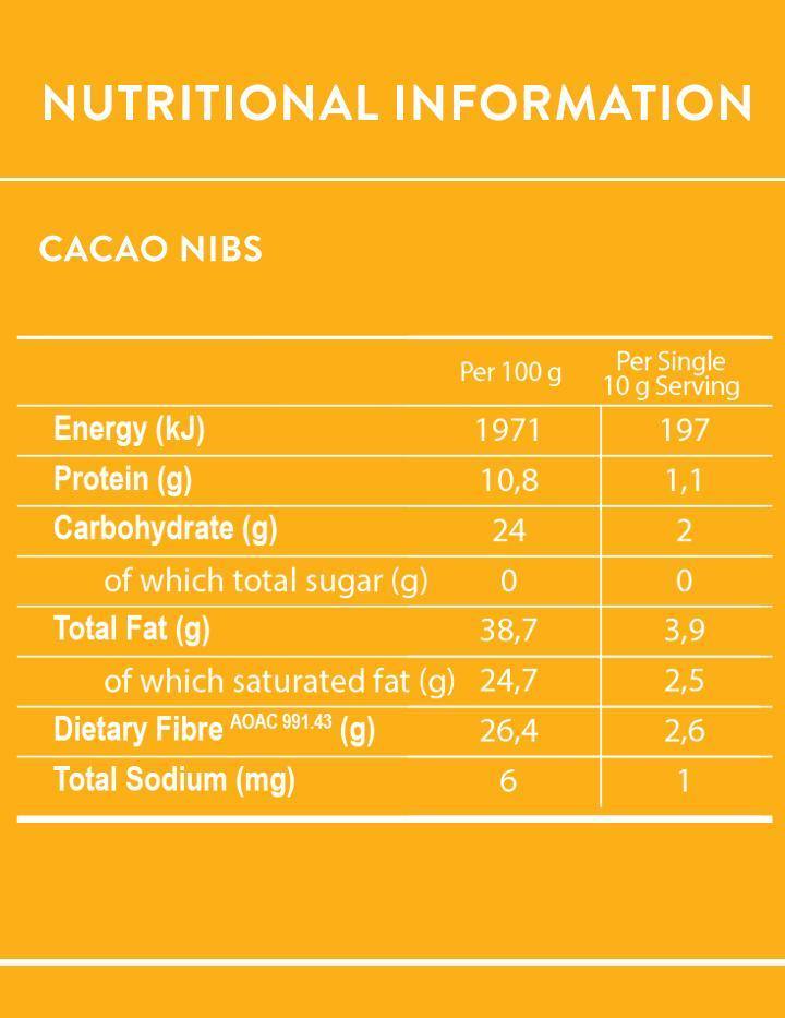 Organic Raw Cacao Nibs 200g - Wildsprout