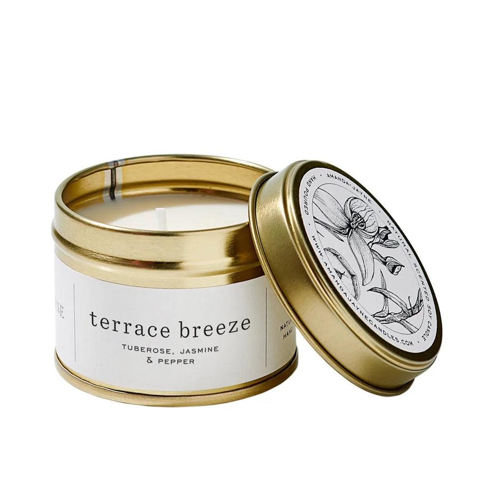Terrace Breeze Candle - Gold Tin - Wildsprout