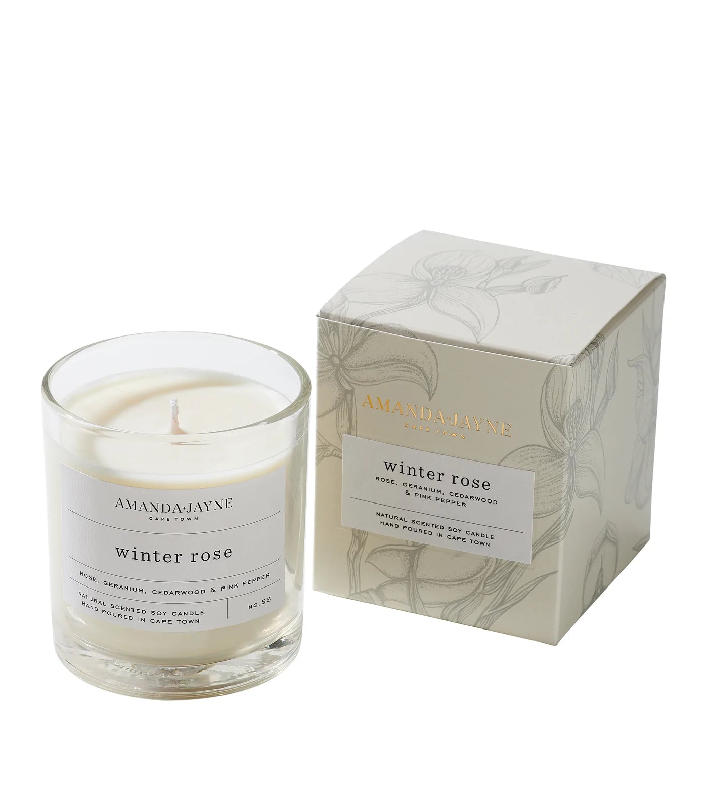 Winter Rose Candle - Glass Collection - Wildsprout